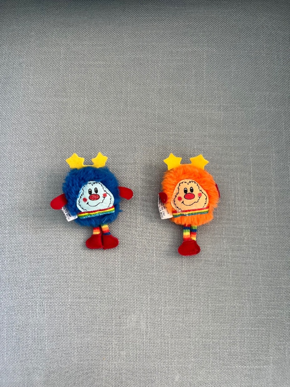 Vintage 1983 Rainbow Brite Sprite Plush Lot | Champ Blue & Twink Orange Minis